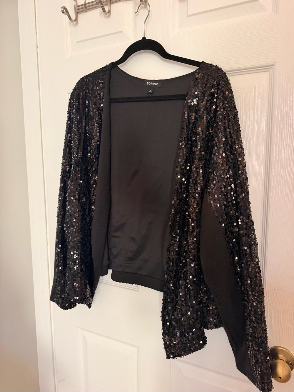 Torrid- Black Sequin Cropped Blazer